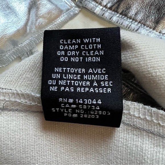 [NWT] 7 For All Mankind Silver Metallic Flare Faux Leather Trousers Pants - Sz M - Picture 11 of 15